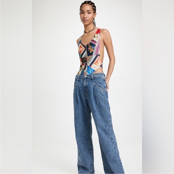 Free People Denim - FREE PEOPLE Luca Super Slouch Jean in Alabaster Blue 30